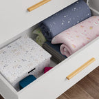 Armoire de rangement autoportante en MDF blanc avec tiroirs et deux compartiments – Simple
