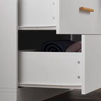 Armoire de rangement autoportante en MDF blanc avec tiroirs et deux compartiments – Simple