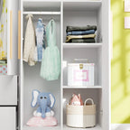 Armoire de rangement autoportante en MDF blanc avec tiroirs et deux compartiments – Simple