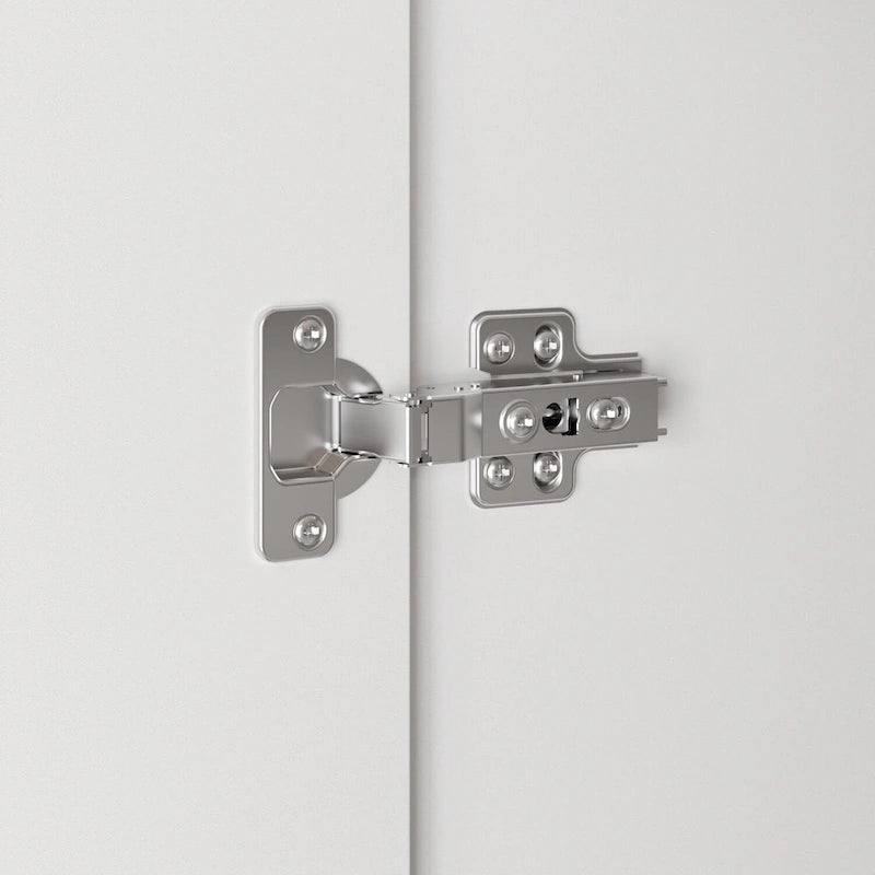Armoire de rangement autoportante en MDF blanc avec tiroirs et deux compartiments – Simple