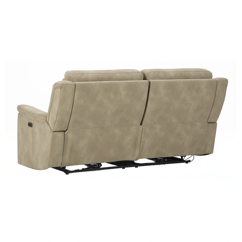 Canapé inclinable électrique 2 places en similicuir marron clair avec conception zéro gravité et port USB