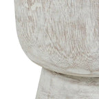 Table d'appoint ronde sur pied en bois de teck blanchi – Simple