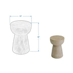 Table d'appoint ronde sur pied en bois de teck blanchi – Simple