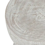 Table d'appoint ronde sur pied en bois de teck blanchi – Simple