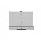 Meuble TV mural flottant de style rustique marron/blanc/noir, moderne du milieu du siècle, avec rangement dissimulé – Simple