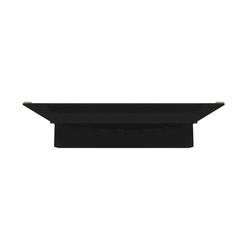Meuble TV mural flottant de style rustique marron/blanc/noir, moderne du milieu du siècle, avec rangement dissimulé – Simple