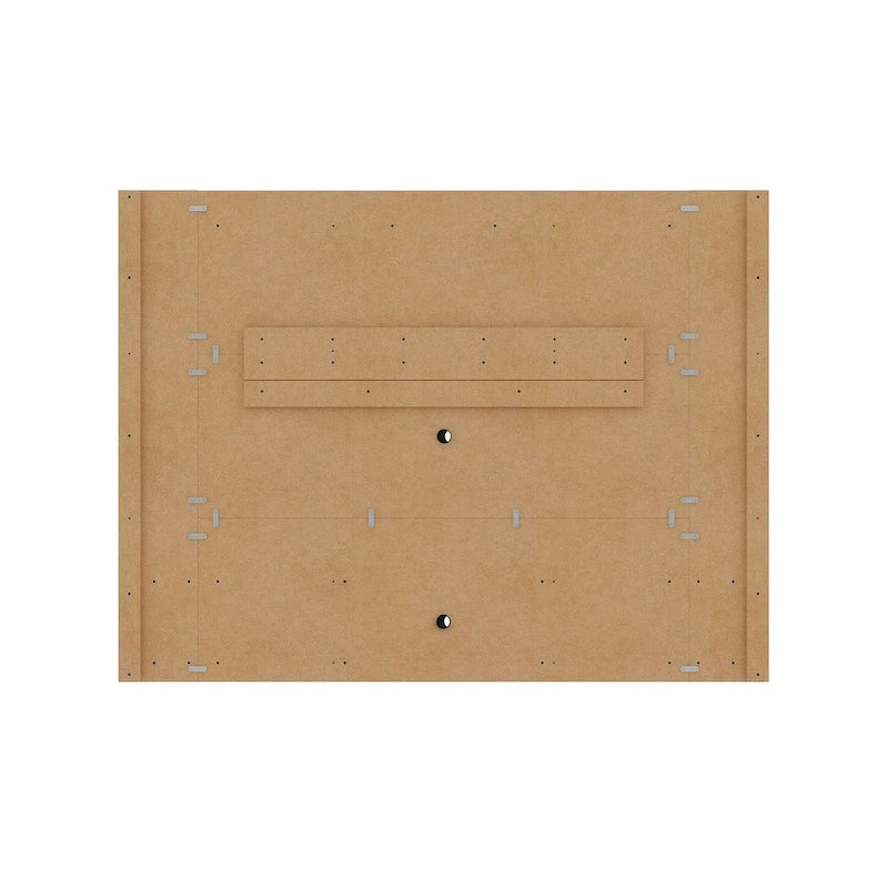 Meuble TV mural flottant de style rustique marron/blanc/noir, moderne du milieu du siècle, avec rangement dissimulé – Simple