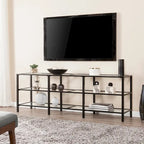 SEI Furniture Liberty Metal and Glass Media TV Stand for TV's up to 68 