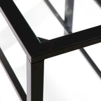Meuble TV multimédia en métal thermolaqué noir/blanc et verre trempé, 70" – Simple