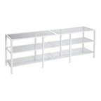 Meuble TV multimédia en métal thermolaqué noir/blanc et verre trempé, 70" – Simple