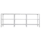 Meuble TV multimédia en métal thermolaqué noir/blanc et verre trempé, 70" – Simple