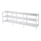 Meuble TV multimédia en métal thermolaqué noir/blanc et verre trempé, 70" – Simple