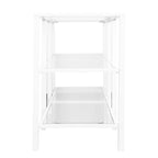 Meuble TV multimédia en métal thermolaqué noir/blanc et verre trempé, 70" – Simple
