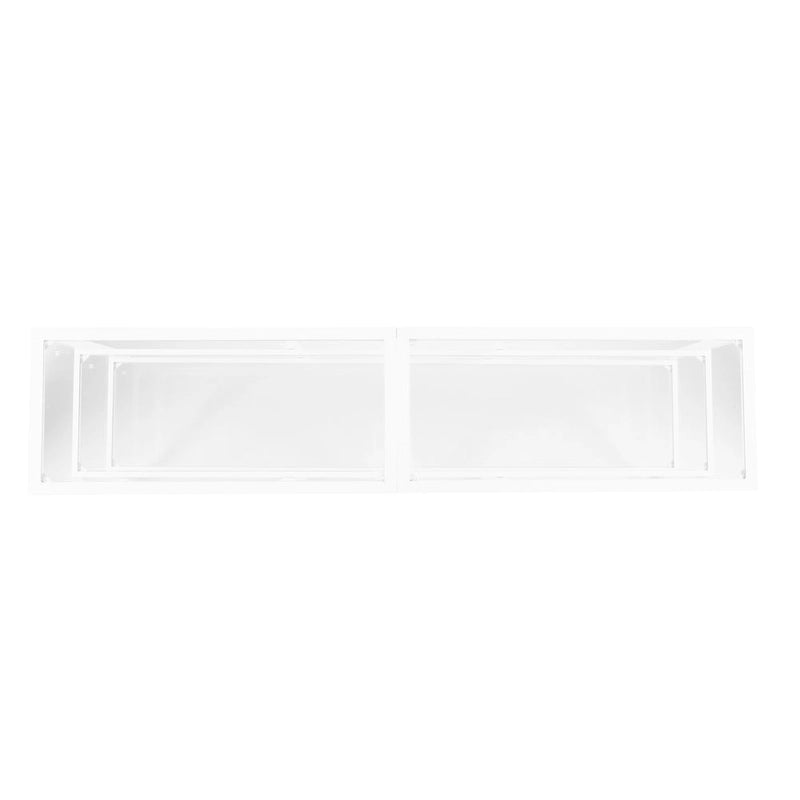 Meuble TV multimédia en métal thermolaqué noir/blanc et verre trempé, 70" – Simple