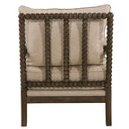Fauteuil d'appoint broche tissu ambre / avoine avec pieds noyer – Simple