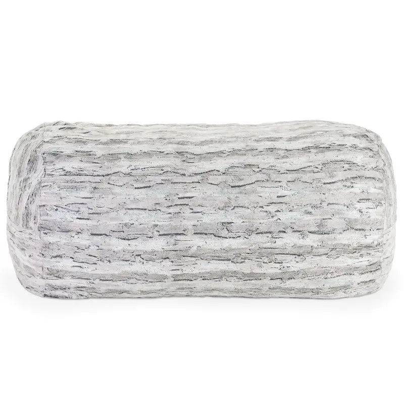 Canapé poire de 213 cm en fausse fourrure Indigo/Rouge/Argenté/Renard des montagnes avec rembourrage en mousse déchiquetée – 1 à 2 places