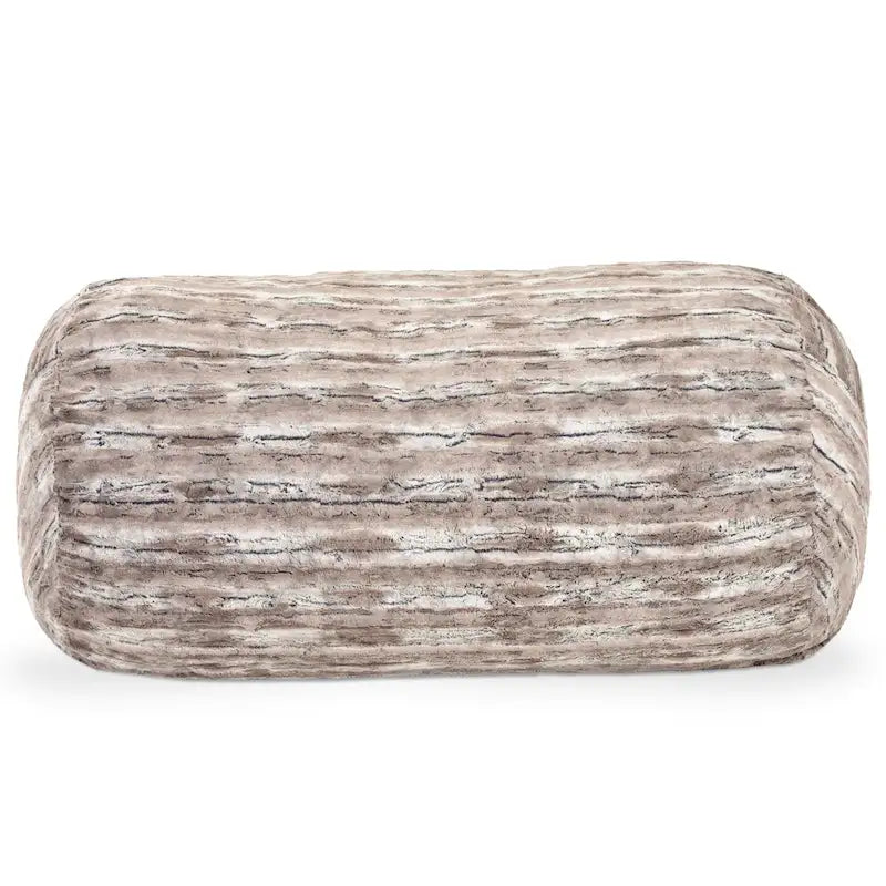 Canapé poire de 213 cm en fausse fourrure Indigo/Rouge/Argenté/Renard des montagnes avec rembourrage en mousse déchiquetée – 1 à 2 places