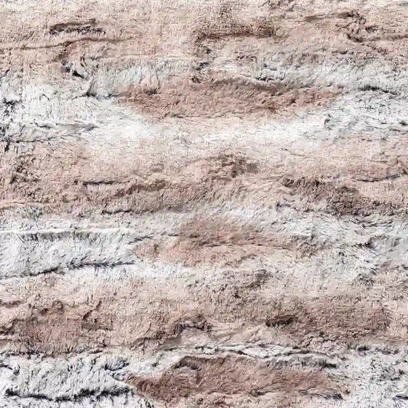 Canapé poire de 213 cm en fausse fourrure Indigo/Rouge/Argenté/Renard des montagnes avec rembourrage en mousse déchiquetée – 1 à 2 places