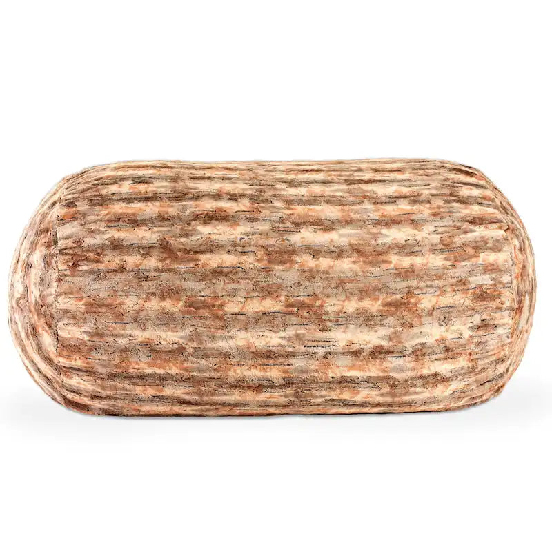 Canapé poire de 213 cm en fausse fourrure Indigo/Rouge/Argenté/Renard des montagnes avec rembourrage en mousse déchiquetée – 1 à 2 places