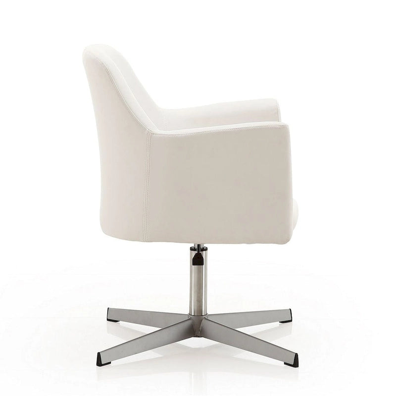 Fauteuil d'appoint pivotant réglable en hauteur en similicuir orange/blanc avec base chromée – Unité