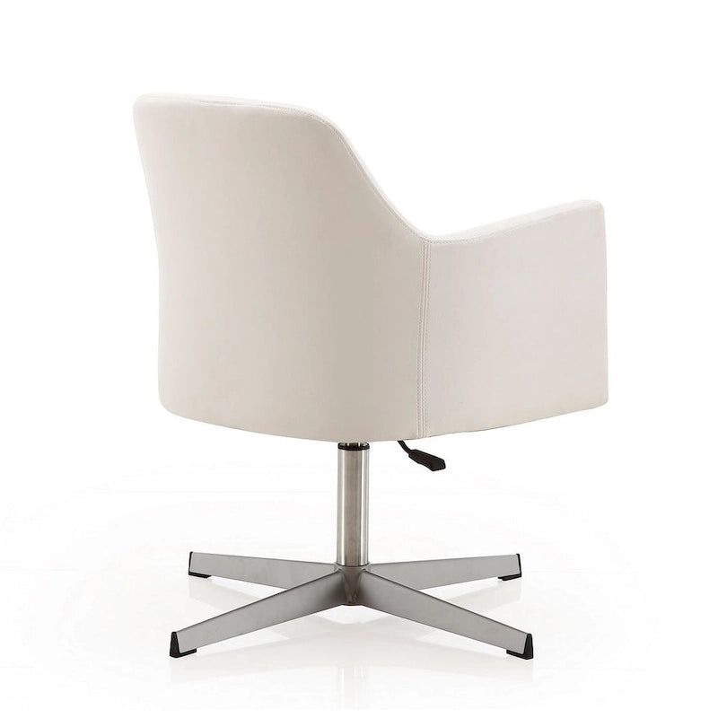 Fauteuil d'appoint pivotant réglable en hauteur en similicuir orange/blanc avec base chromée – Unité