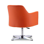 Fauteuil d'appoint pivotant réglable en hauteur en similicuir orange/blanc avec base chromée – Unité