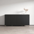 Buffet 4 portes – Noir / Blanc / Chêne mat – Simple