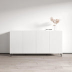 Buffet 4 portes – Noir / Blanc / Chêne mat – Simple