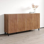 Buffet 4 portes – Noir / Blanc / Chêne mat – Simple