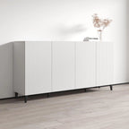 Buffet 4 portes – Noir / Blanc / Chêne mat – Simple