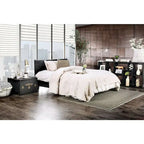 Lit plateforme rembourré en similicuir noir – Lit simple / Lit double / Grand lit / Très grand lit / Très grand lit californien