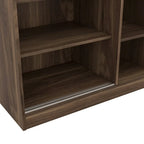Armoire à volets 3 portes noyer/blanc avec étagères et penderie – Simple