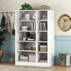 Armoire à volets 3 portes noyer/blanc avec étagères et penderie – Simple