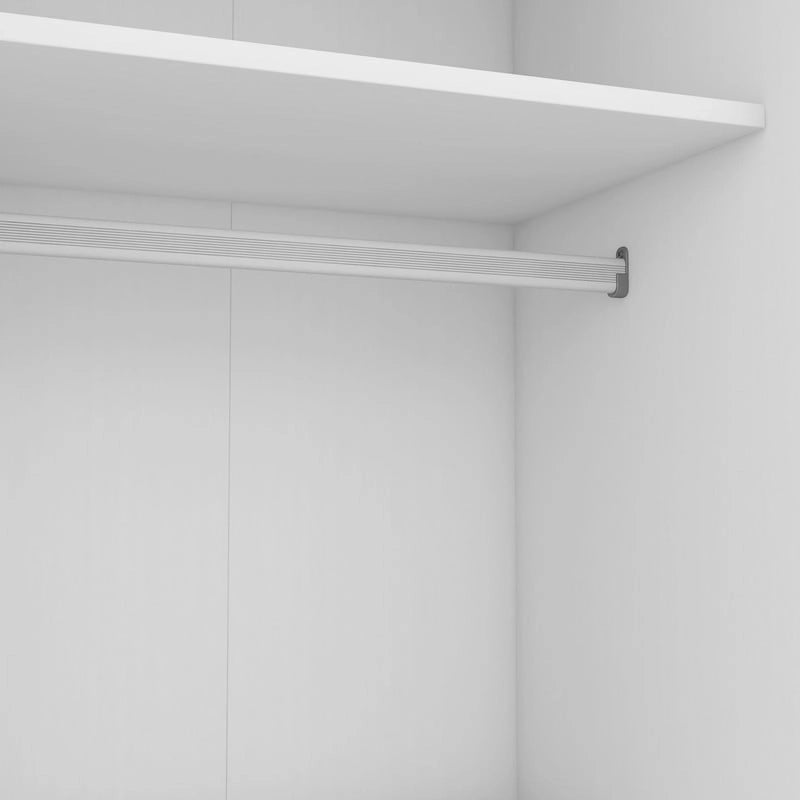 Armoire à volets 3 portes noyer/blanc avec étagères et penderie – Simple