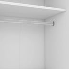 Armoire à volets 3 portes noyer/blanc avec étagères et penderie – Simple