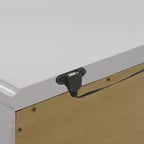 Table de chevet art déco 2 tiroirs argentée/blanche avec port USB et bordure miroir – Simple