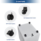 Caisson de classement mobile 3 tiroirs en acier blanc/noir/gris/bleu avec serrure et 5 roulettes – Simple