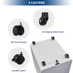 Caisson de classement mobile 3 tiroirs en acier blanc/noir/gris/bleu avec serrure et 5 roulettes – Simple