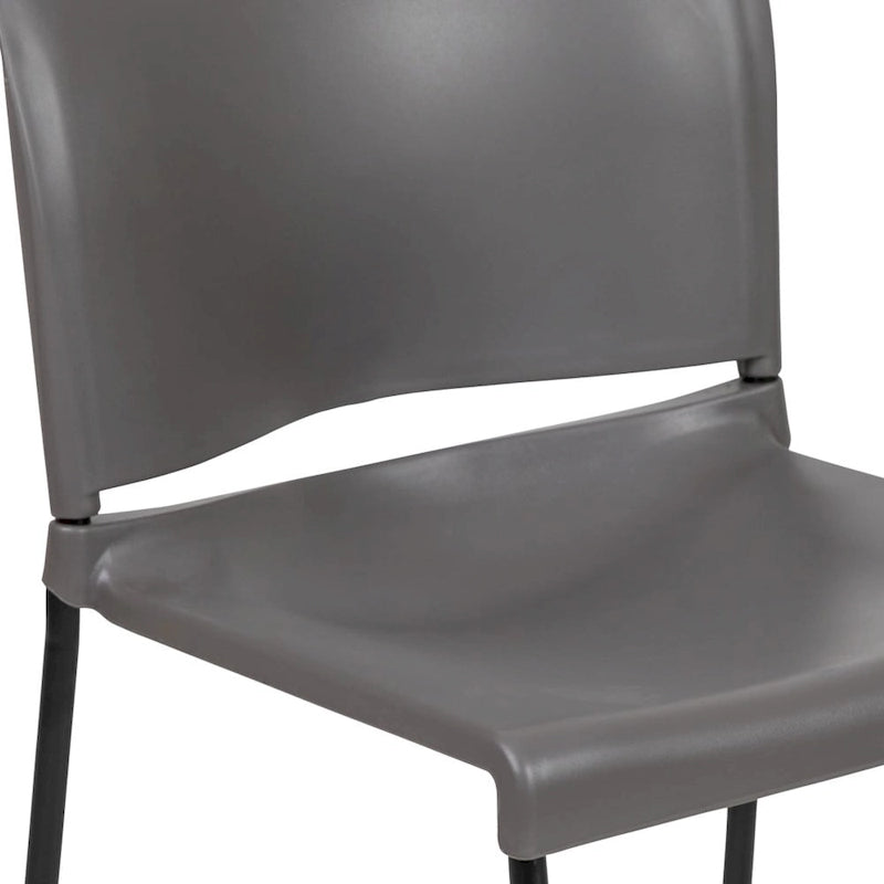 Chaise empilable en polypropylène orange/noir/bourgogne/marine/jaune/gris/bleu/vert avec piétement luge en acier thermolaqué – Unité