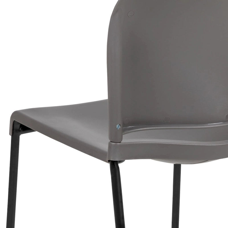 Chaise empilable en polypropylène orange/noir/bourgogne/marine/jaune/gris/bleu/vert avec piétement luge en acier thermolaqué – Unité