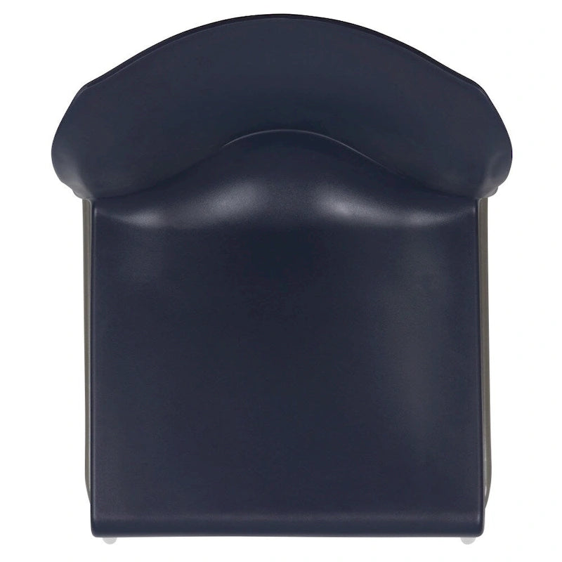 Chaise empilable en polypropylène orange/noir/bourgogne/marine/jaune/gris/bleu/vert avec piétement luge en acier thermolaqué – Unité