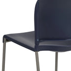 Chaise empilable en polypropylène orange/noir/bourgogne/marine/jaune/gris/bleu/vert avec piétement luge en acier thermolaqué – Unité