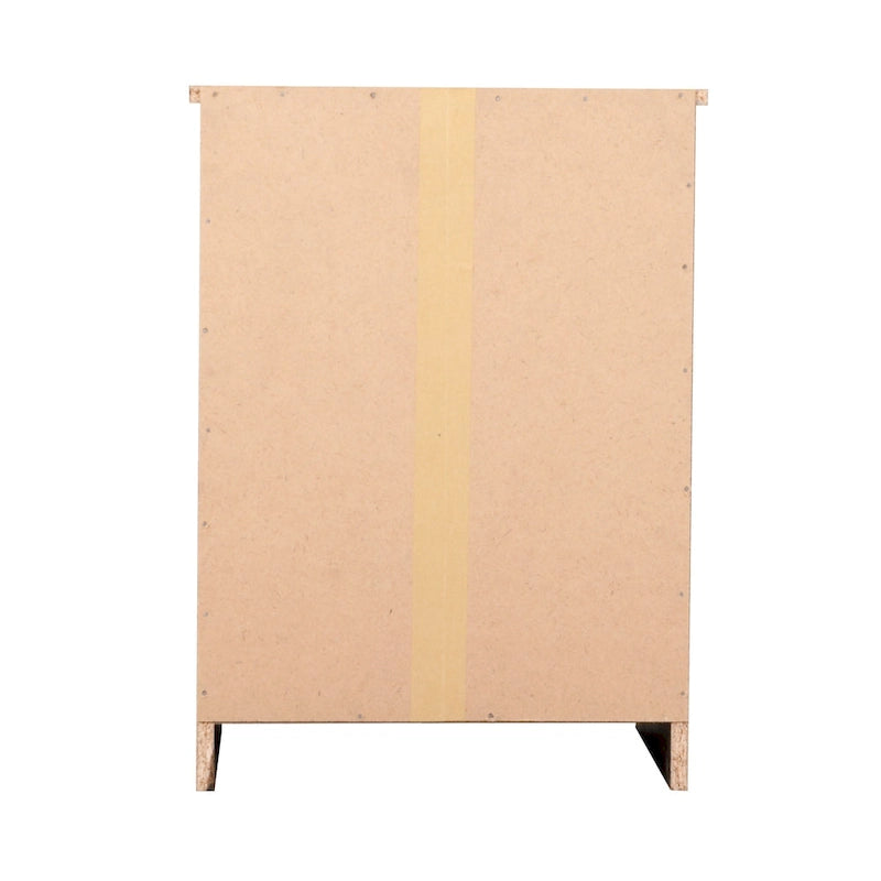 Table de chevet en bois wengé/gris/santal avec 1 tiroir et placard fermé – Simple