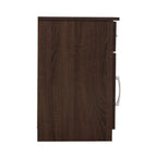 Table de chevet en bois wengé/gris/santal avec 1 tiroir et placard fermé – Simple