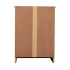 Table de chevet en bois wengé/gris/santal avec 1 tiroir et placard fermé – Simple