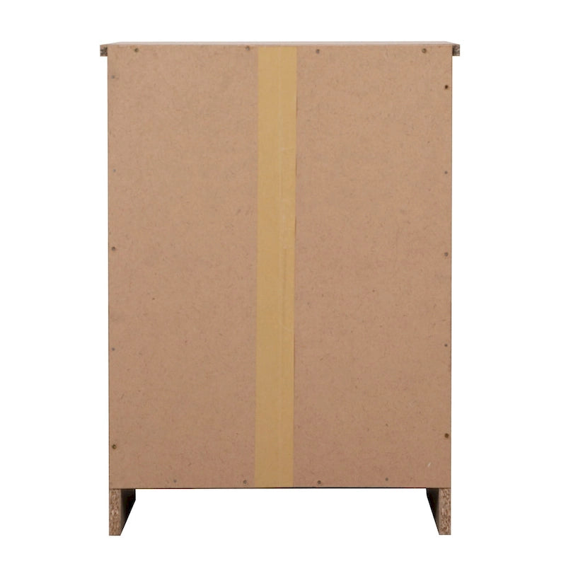 Table de chevet en bois wengé/gris/santal avec 1 tiroir et placard fermé – Simple