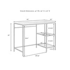 Bureau et coiffeuse en verre trempé à structure en acier doré – Simple