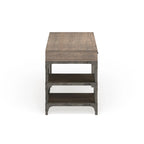 Bureau en chêne vieilli et argent antique avec 3 tiroirs et étagère à 2 niveaux – Simple