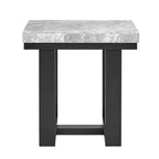 Table d'appoint avec plateau en marbre gris/espresso pour 1