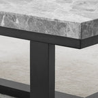 Table d'appoint avec plateau en marbre gris/espresso pour 1